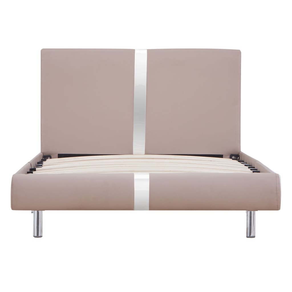 Cadre de lit Cappuccino Similicuir 90 x 200 cm Lits & cadres de lit vidaXL   