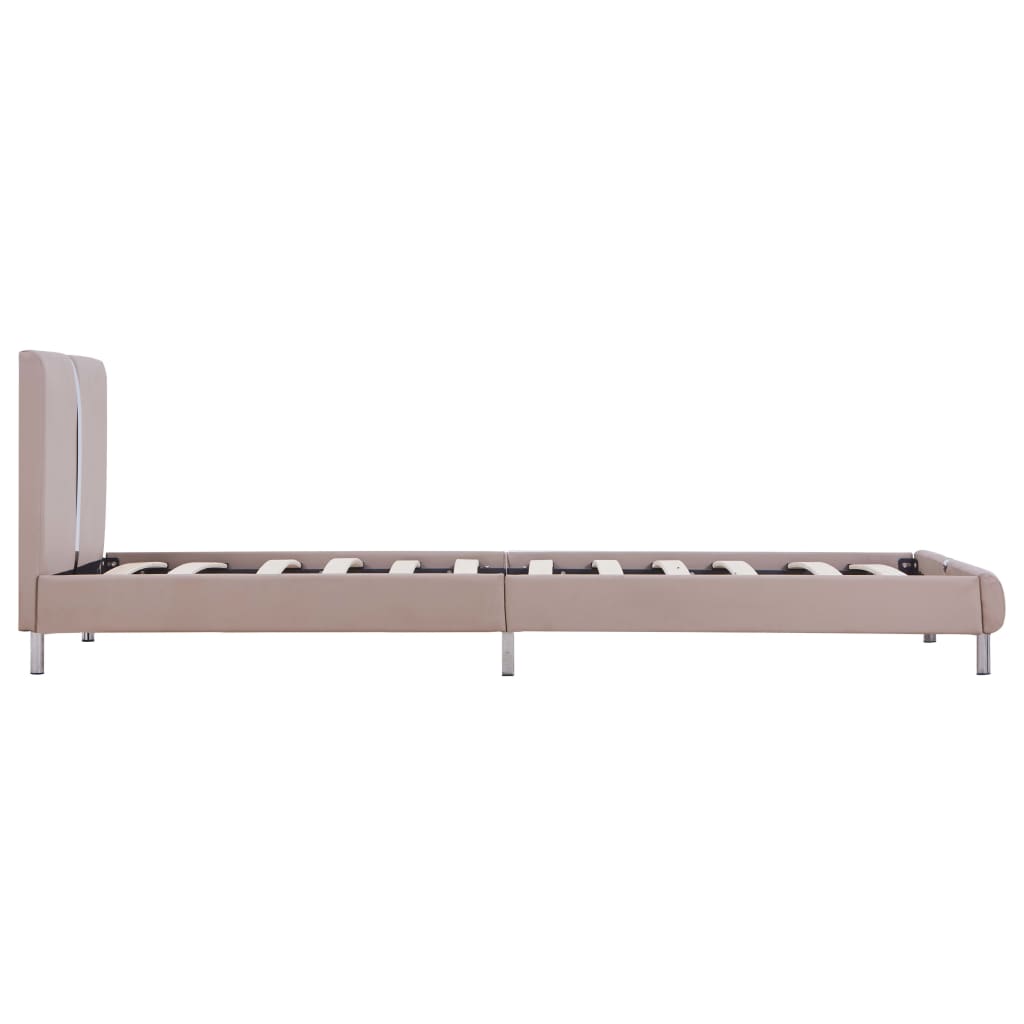 Cadre de lit Cappuccino Similicuir 90 x 200 cm Lits & cadres de lit vidaXL   