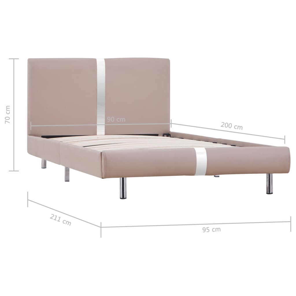 Cadre de lit Cappuccino Similicuir 90 x 200 cm Lits & cadres de lit vidaXL   