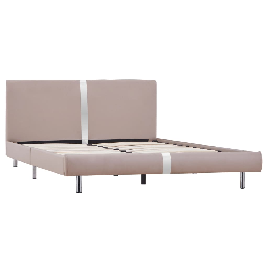 Cadre de lit Cappuccino Similicuir 140 x 200 cm Lits & cadres de lit vidaXL   