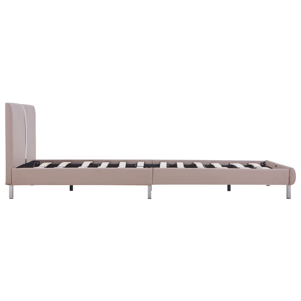 Cadre de lit Cappuccino Similicuir 140 x 200 cm Lits & cadres de lit vidaXL   