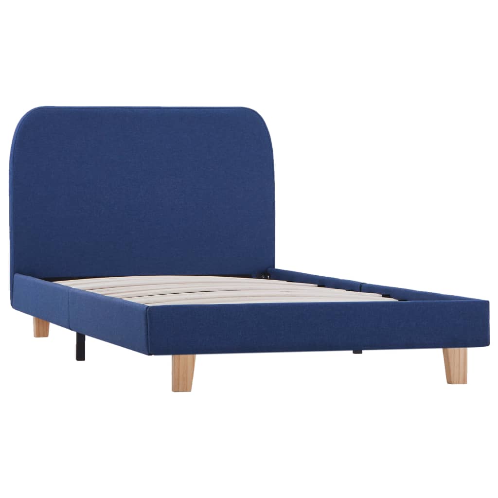 Cadre de lit Bleu Tissu 90 x 200 cm Lits & cadres de lit vidaXL   