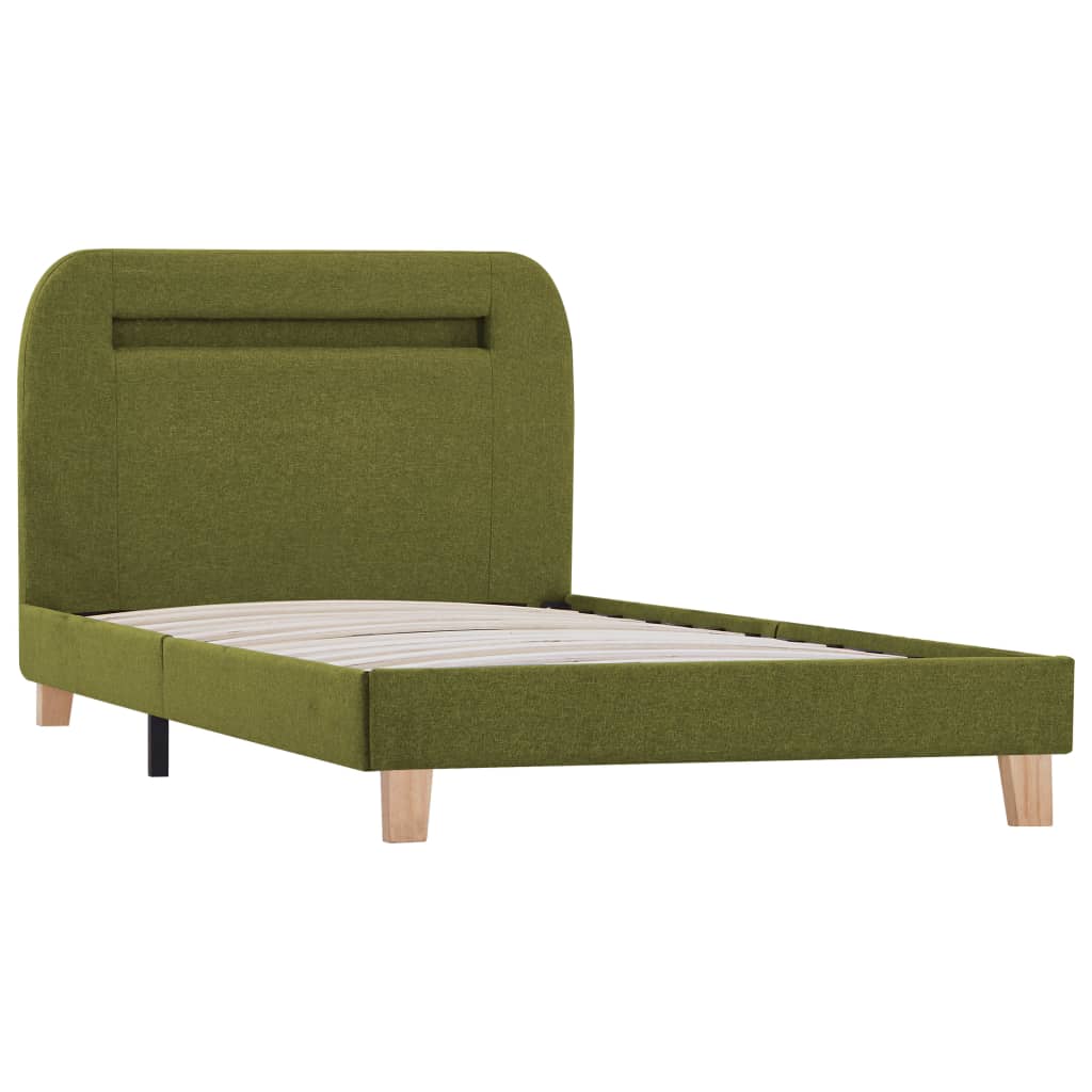 Cadre de lit avec LED Vert Tissu 90 x 200 cm Lits & cadres de lit vidaXL   