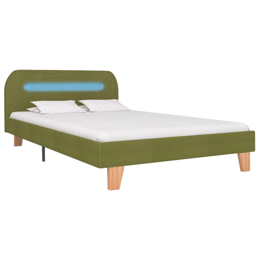 Cadre de lit avec LED Vert Tissu 120 x 200 cm Lits & cadres de lit vidaXL   