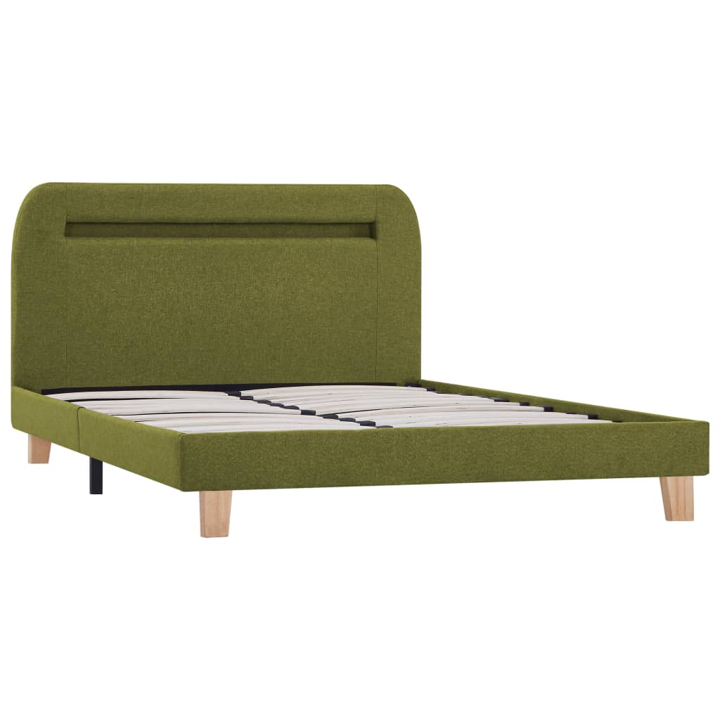 Cadre de lit avec LED Vert Tissu 120 x 200 cm Lits & cadres de lit vidaXL   