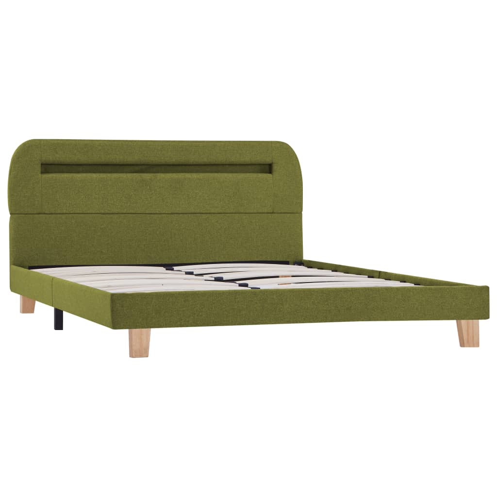 Cadre de lit avec LED Vert Tissu 140 x 200 cm Lits & cadres de lit vidaXL   