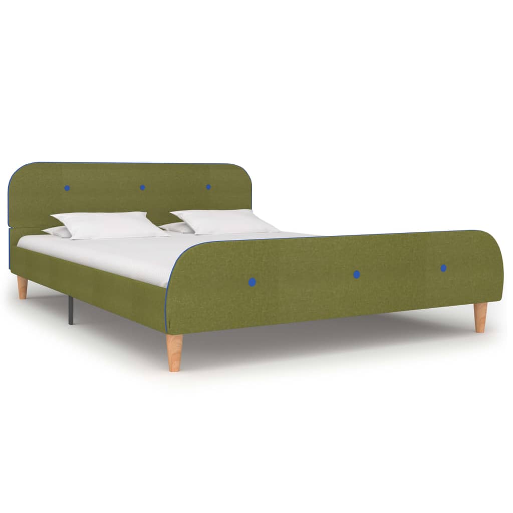 Cadre de lit Vert Tissu 140 x 200 cm Lits & cadres de lit vidaXL   