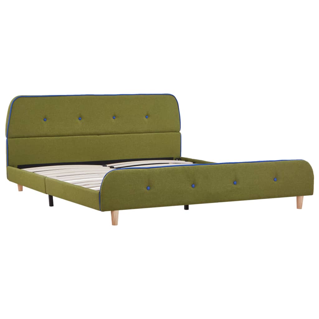 Cadre de lit Vert Tissu 140 x 200 cm Lits & cadres de lit vidaXL   