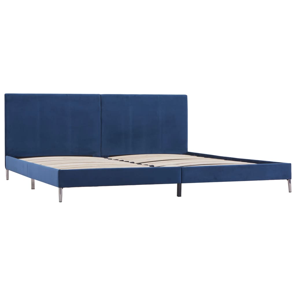 Cadre de lit Bleu Tissu 180 x 200 cm Lits & cadres de lit vidaXL   