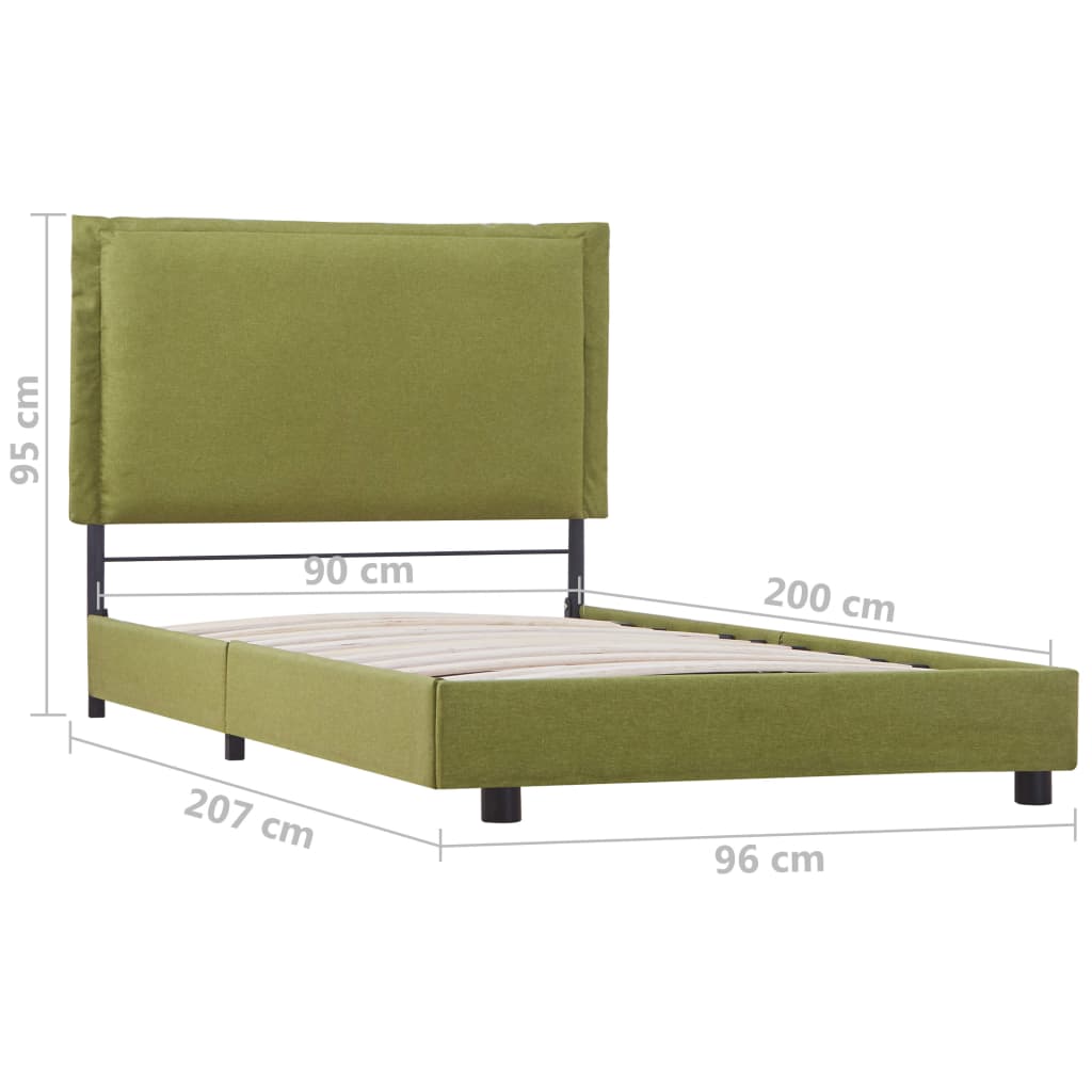 Cadre de lit Vert Tissu 90 x 200 cm Lits & cadres de lit vidaXL   