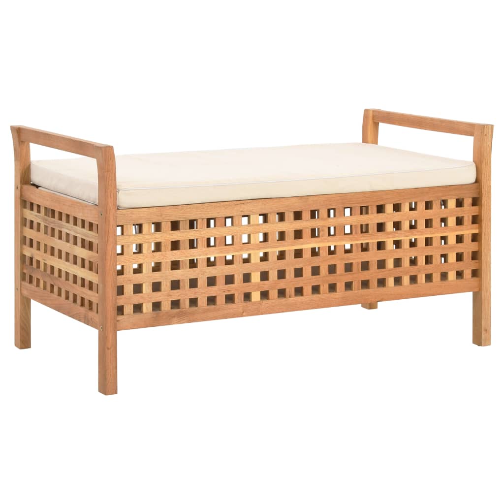 Banc de rangement 93x49x49 cm Bois de noyer massif Bancs coffres vidaXL   