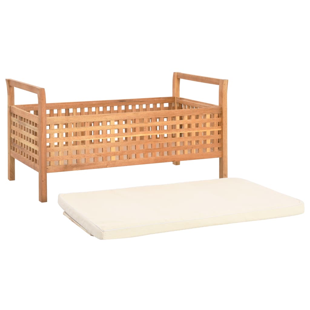 Banc de rangement 93x49x49 cm Bois de noyer massif Bancs coffres vidaXL   