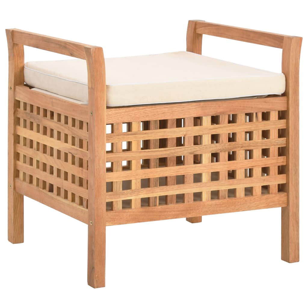 Banc de rangement 49x48x49 cm Bois de noyer massif Bancs coffres vidaXL   