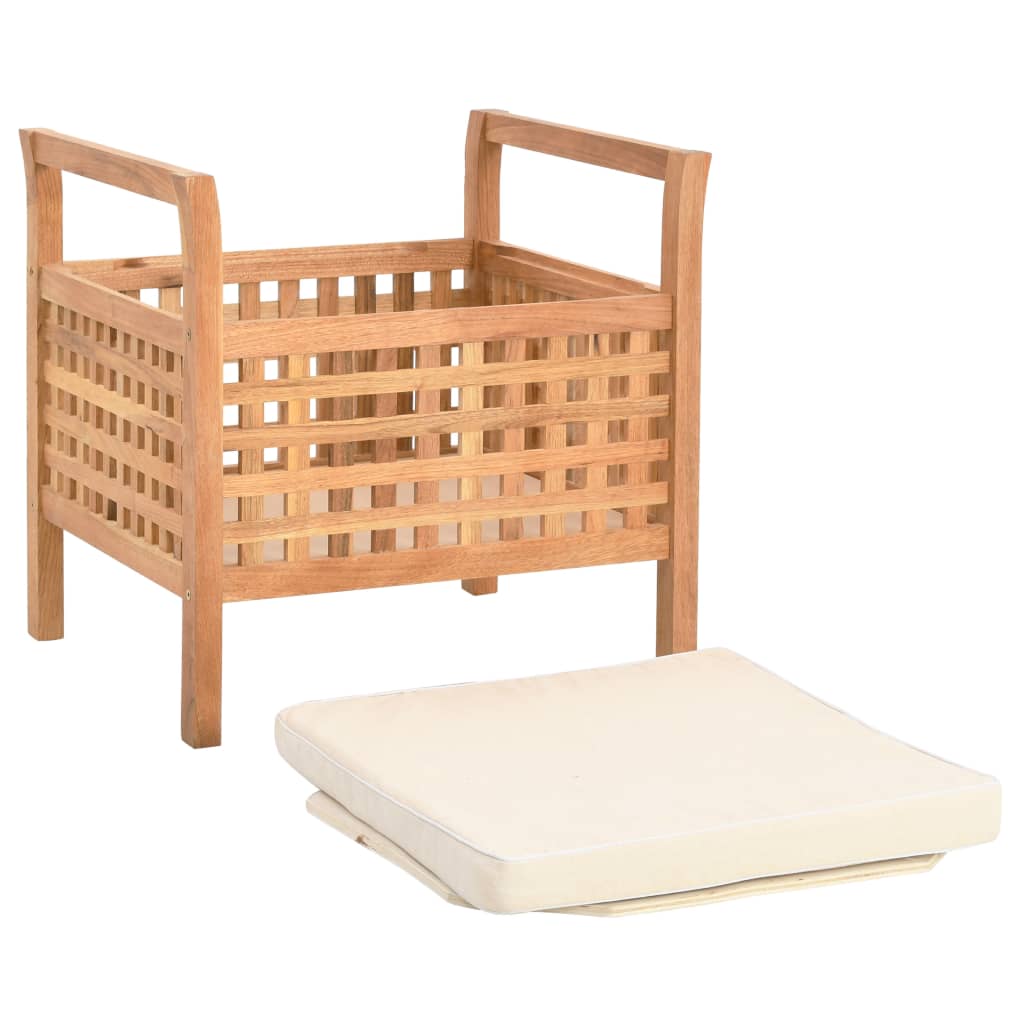 Banc de rangement 49x48x49 cm Bois de noyer massif Bancs coffres vidaXL   