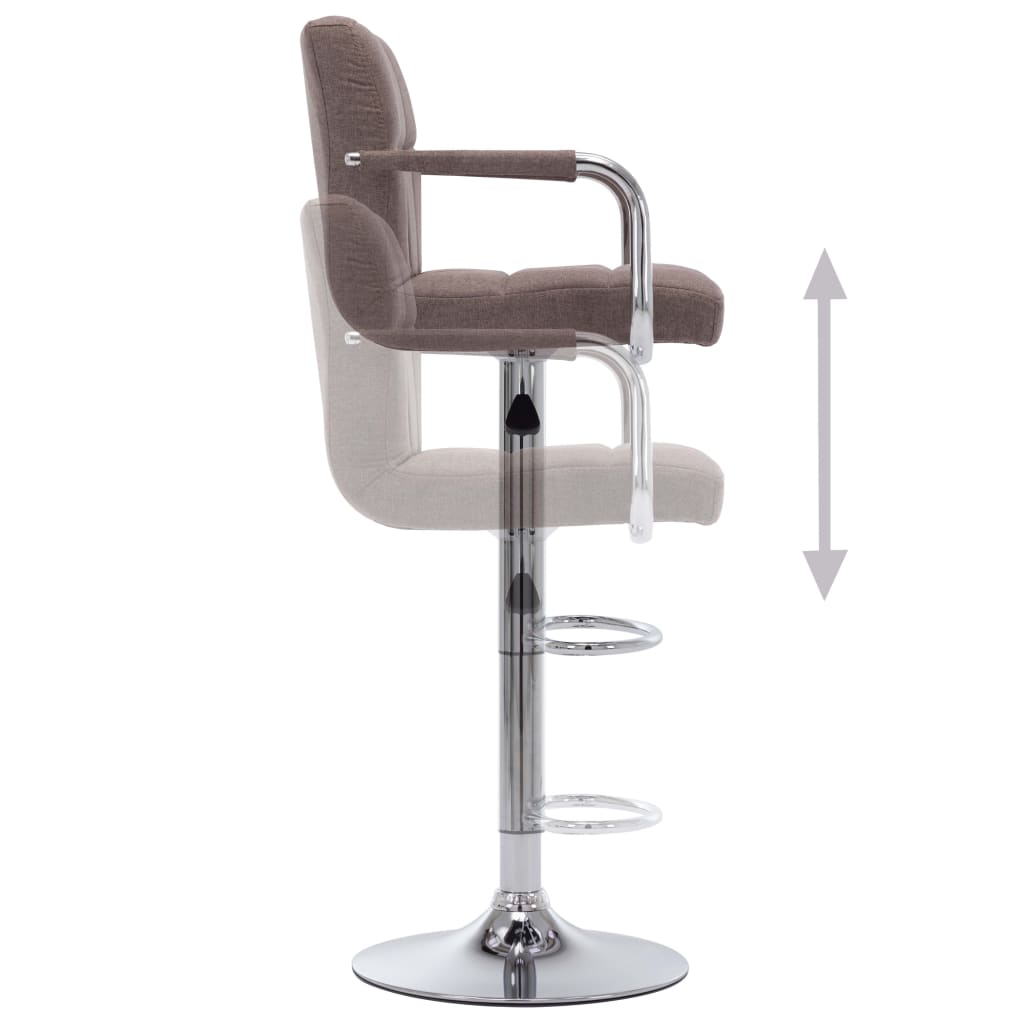 Chaises de bar lot de 2 taupe tissu Tabourets de bar vidaXL   