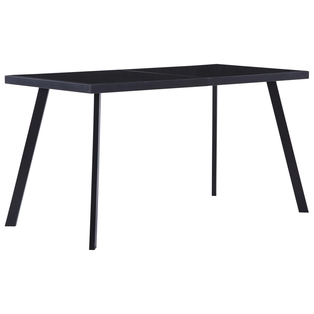 vidaXL Table à manger Noir 140x70x75 cm Verre trempé - Xios Store SNC