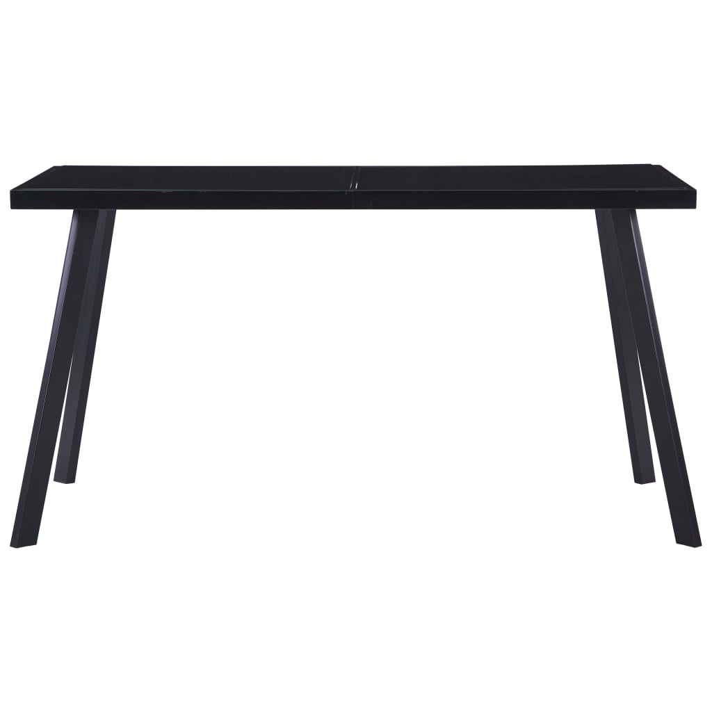 vidaXL Table à manger Noir 140x70x75 cm Verre trempé - Xios Store SNC