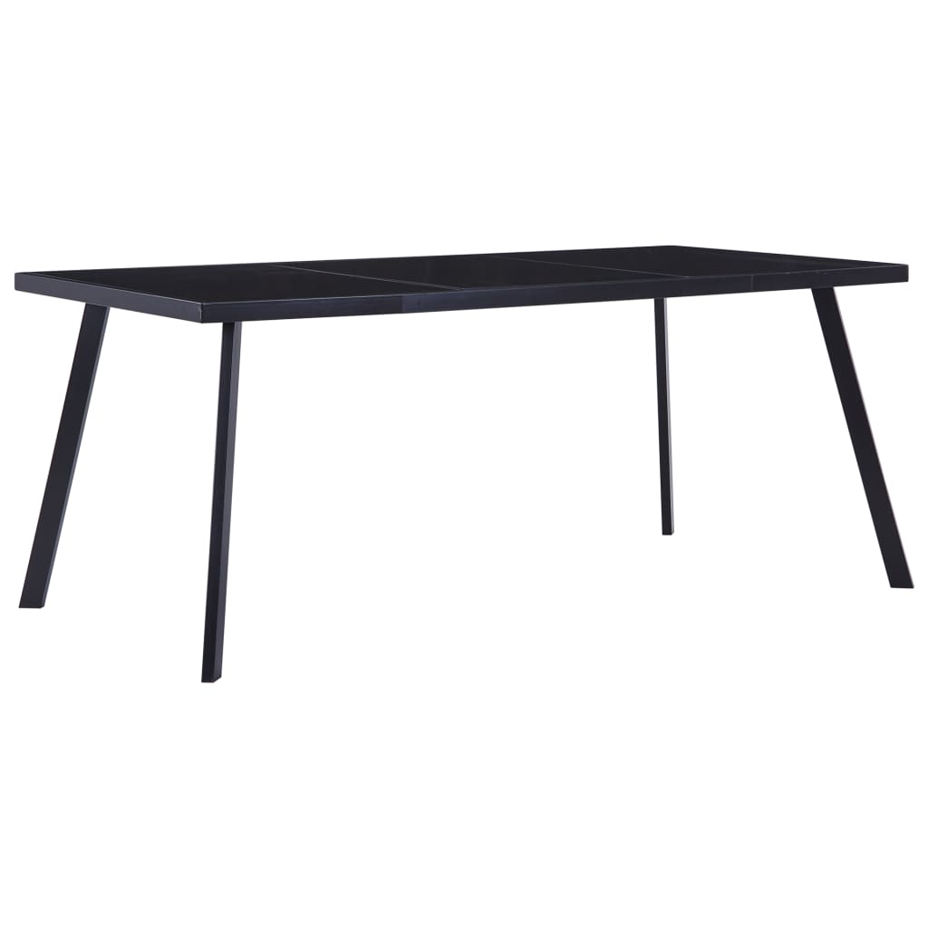 vidaXL Table à manger Noir 160x80x75 cm Verre trempé - Xios Store SNC