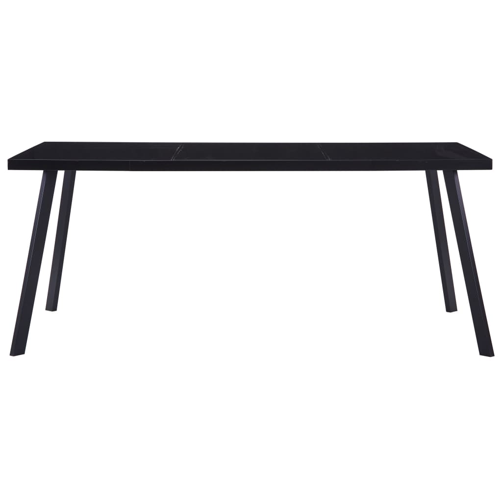 vidaXL Table à manger Noir 160x80x75 cm Verre trempé - Xios Store SNC