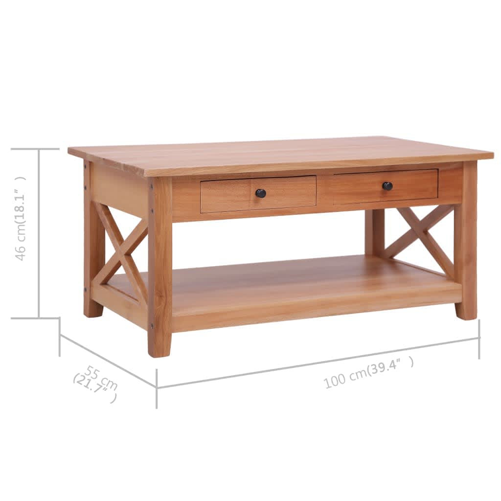 Table basse 100x55x46 cm bois d'acajou massif Tables basses vidaXL   