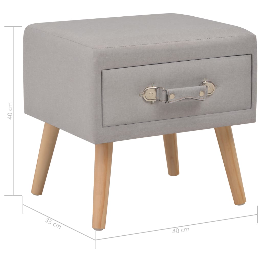 Tables de chevet 2 pcs Gris 40x35x40 cm Tissu Tables de chevet vidaXL   