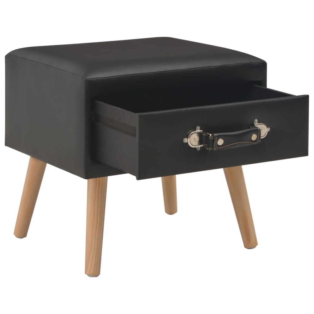 Tables de chevet 2 pcs Noir 40x35x40 cm Similicuir Tables de chevet vidaXL   