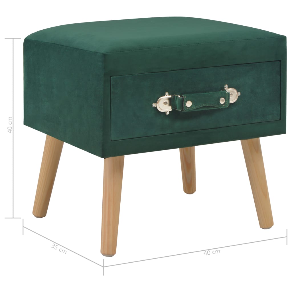 Tables de chevet 2 pcs Vert 40x35x40 cm Velours Tables de chevet vidaXL   