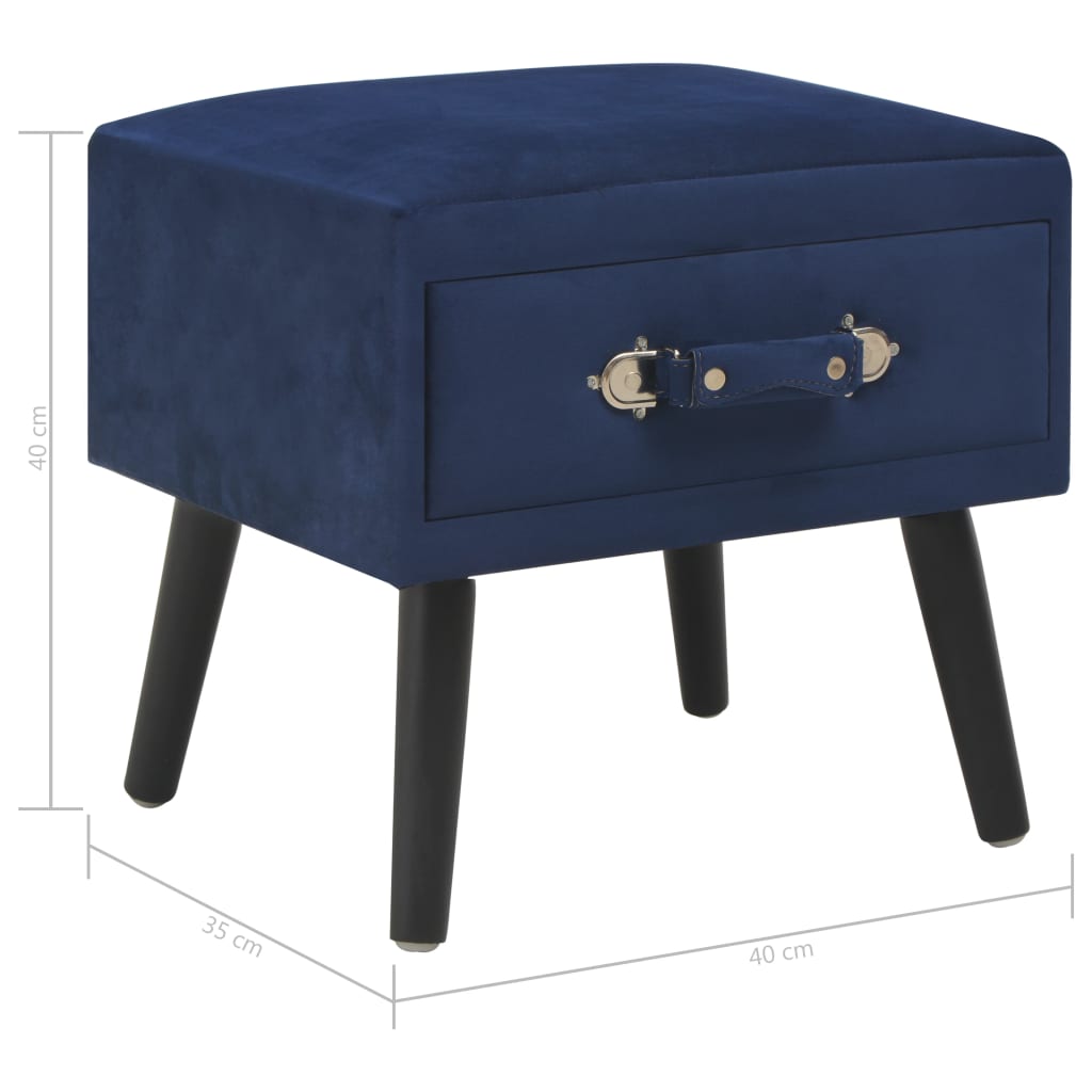 Tables de chevet 2 pcs Bleu 40x35x40 cm Velours Tables de chevet vidaXL   