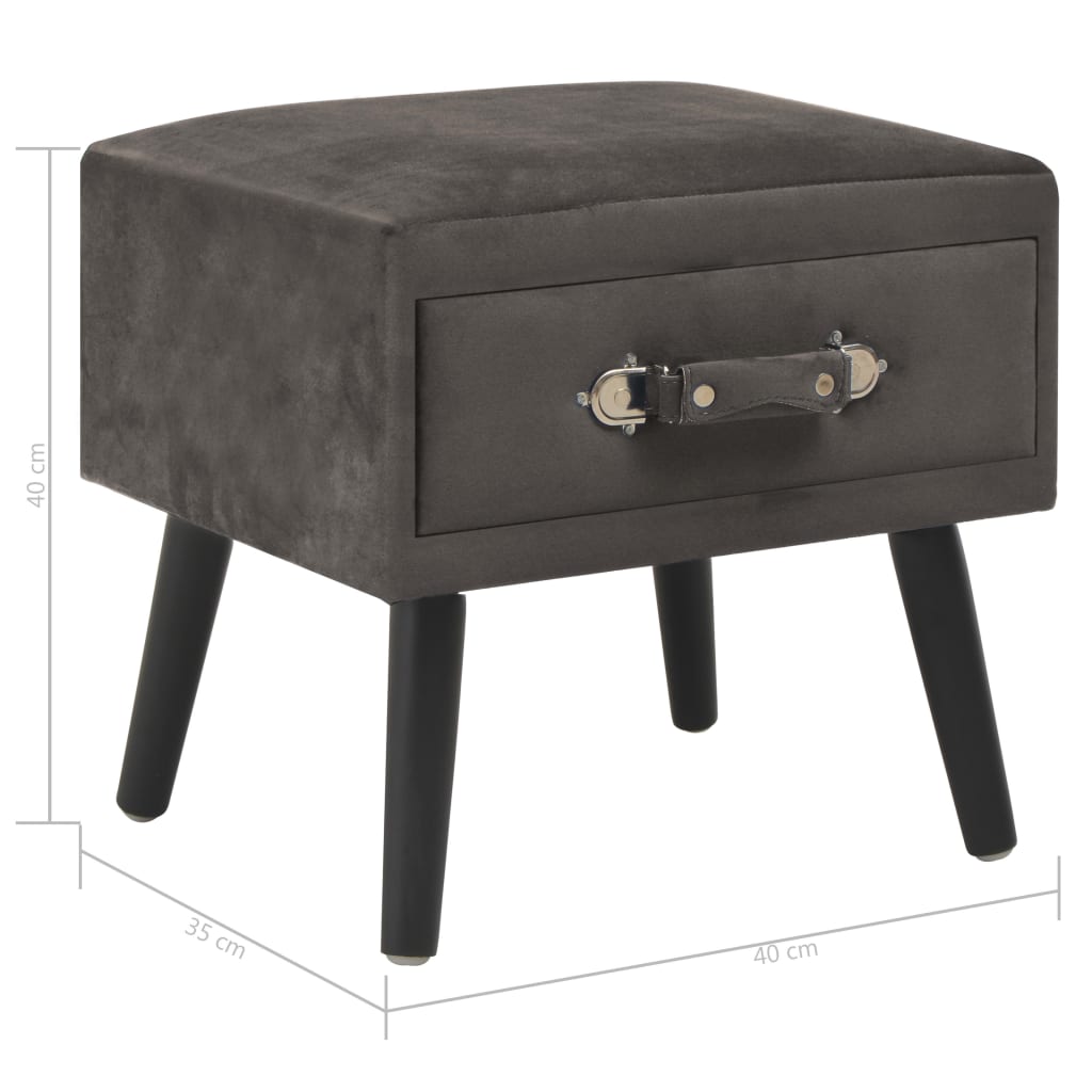 Tables de chevet 2 pcs Gris 40x35x40 cm Velours Tables de chevet vidaXL   