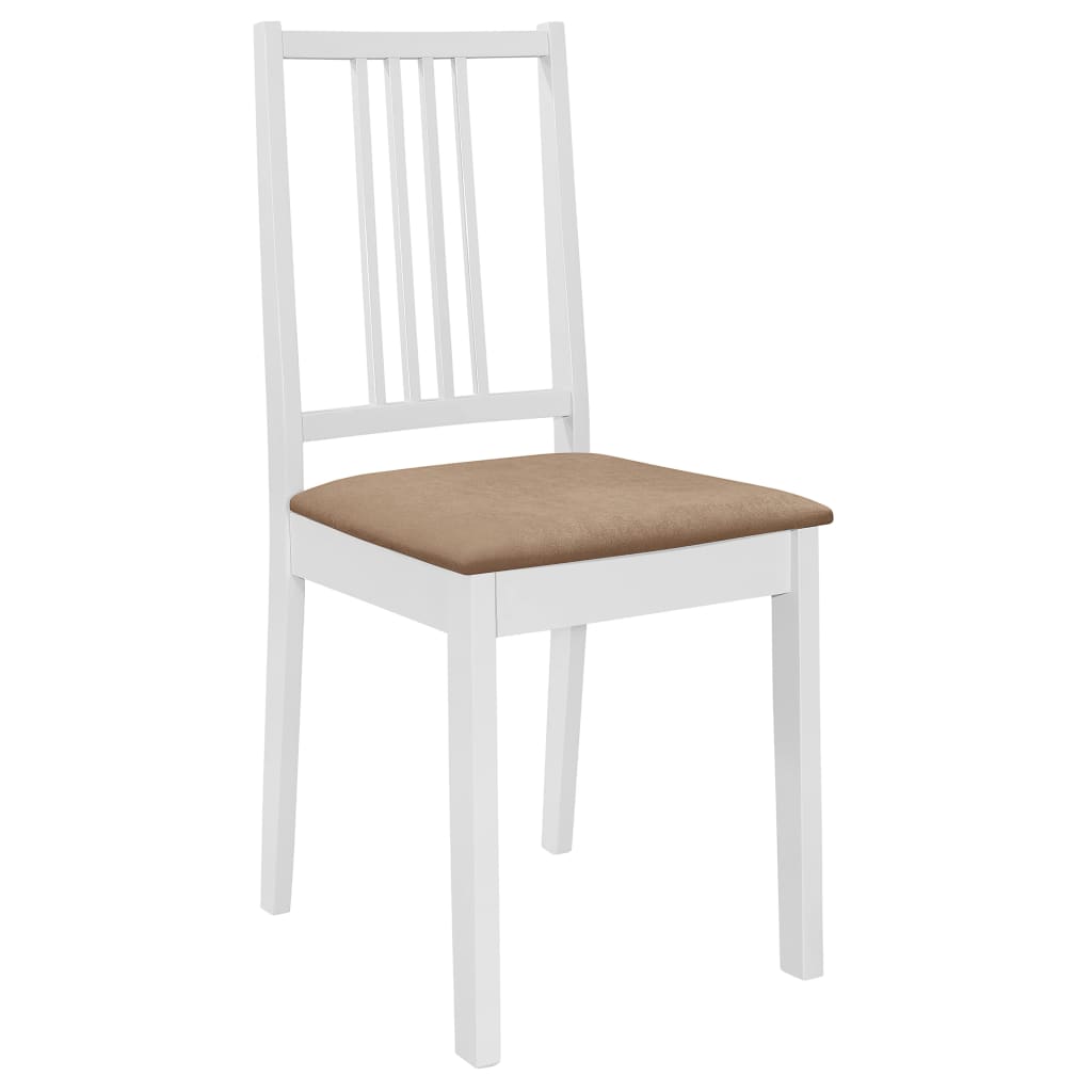 Chaises à manger avec coussins lot de 6 blanc bois solide Chaises de cuisine vidaXL   