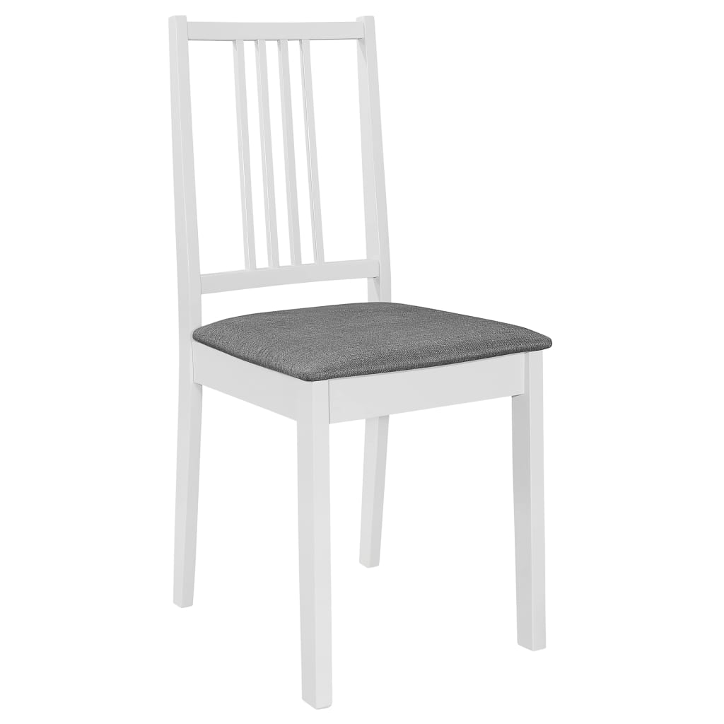 Chaises à manger avec coussins lot de 6 blanc bois solide Chaises de cuisine vidaXL   