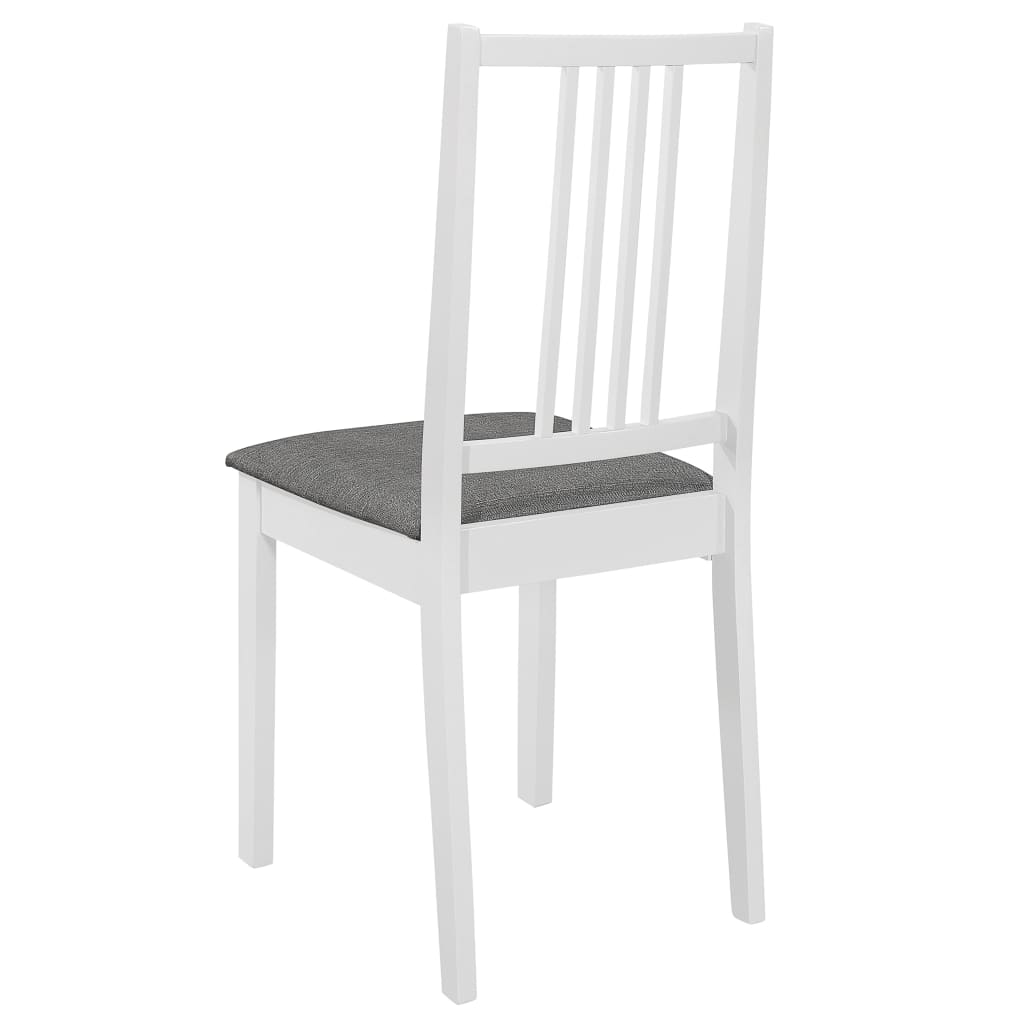 Chaises à manger avec coussins lot de 6 blanc bois solide Chaises de cuisine vidaXL   