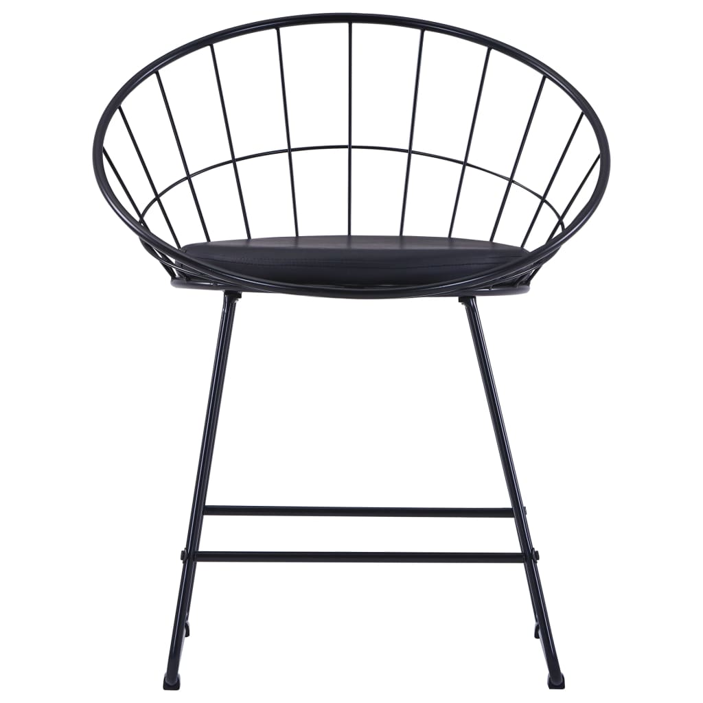 Chaises à manger similicuir lot de 6 noir acier Chaises de cuisine vidaXL   