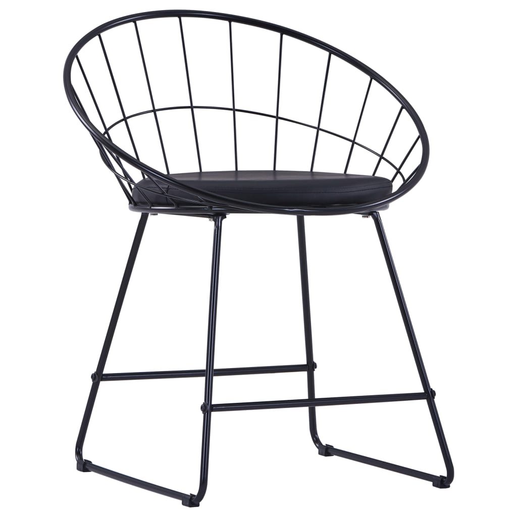 Chaises à manger similicuir lot de 6 noir acier Chaises de cuisine vidaXL   