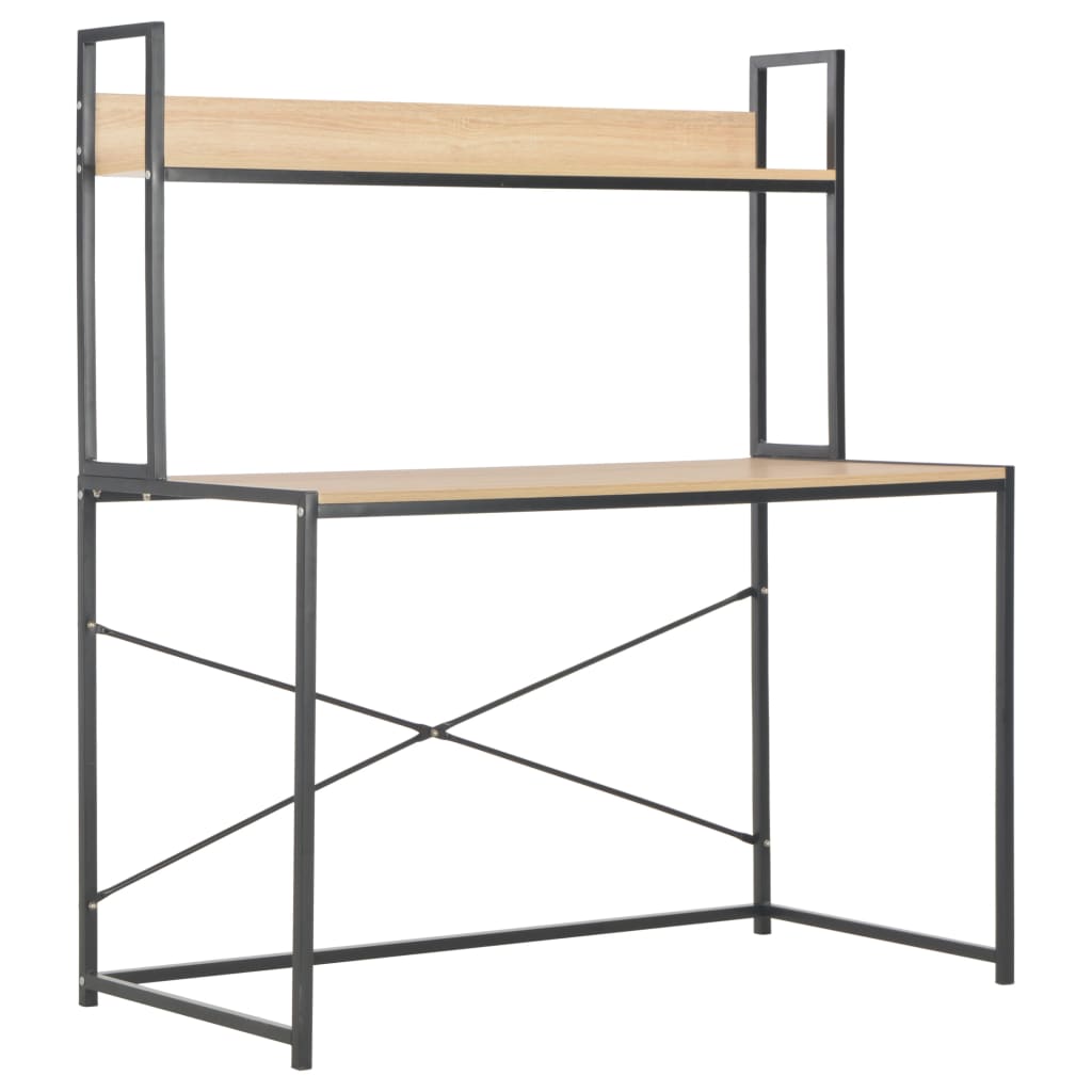 Bureau d'ordinateur Noir et chêne 120 x 60 x 138 cm Bureaux vidaXL   