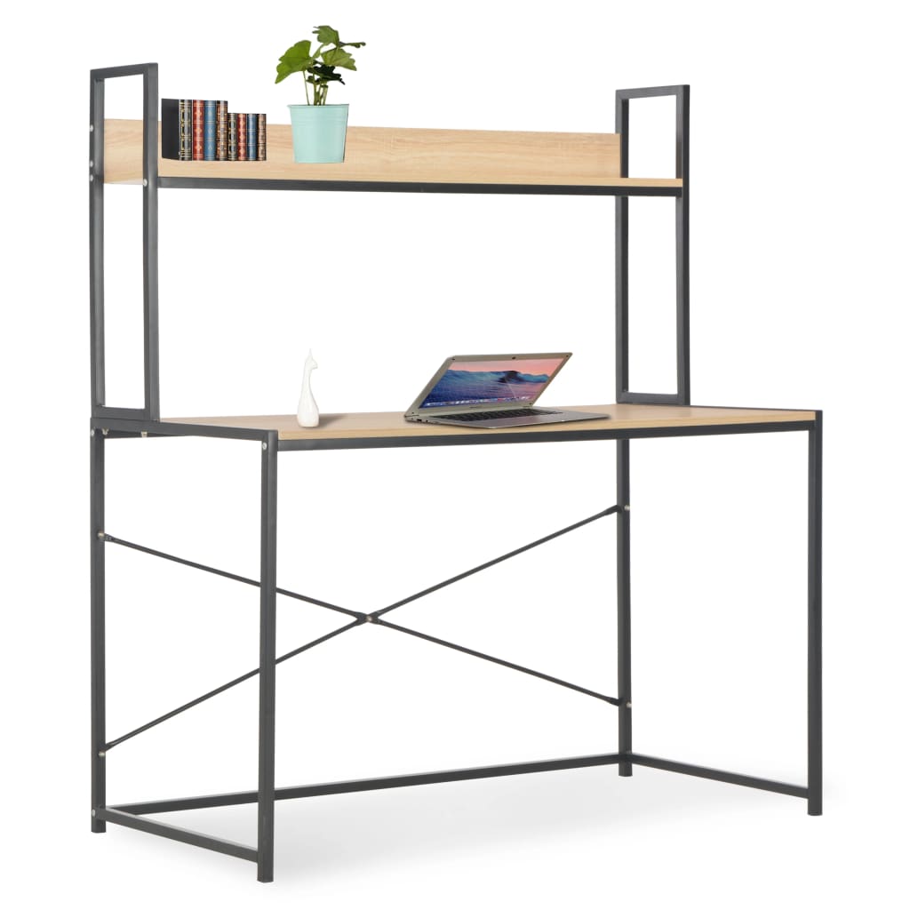 Bureau d'ordinateur Noir et chêne 120 x 60 x 138 cm Bureaux vidaXL   