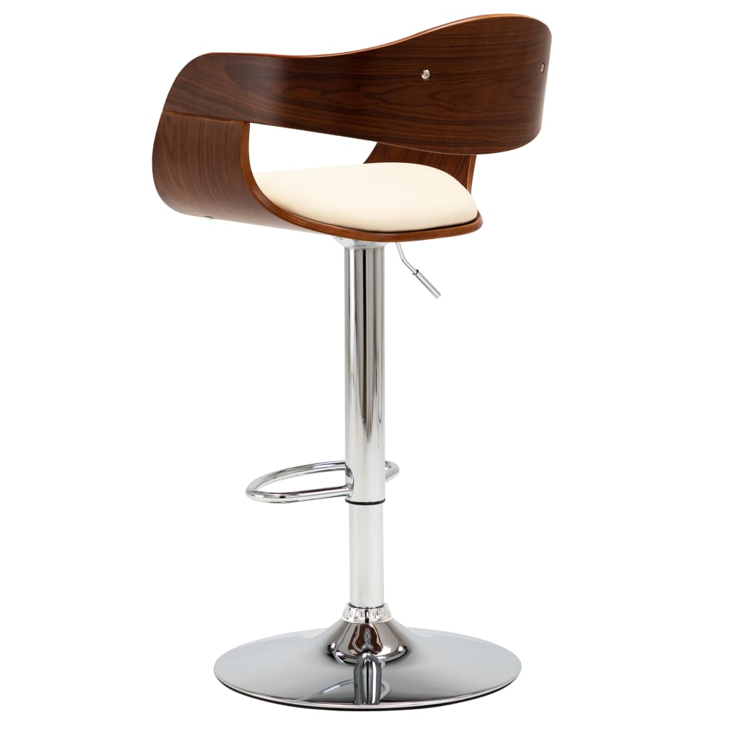 Tabouret de bar Crème Bois courbé et similicuir Tabourets de bar vidaXL   