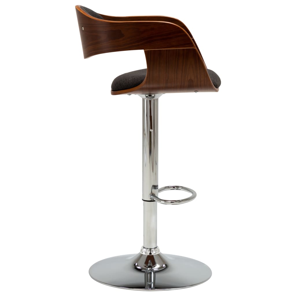 Tabouret de bar Gris Bois courbé et tissu Tabourets de bar vidaXL   