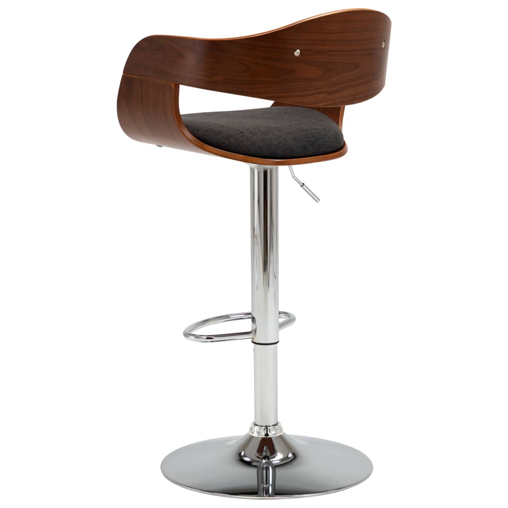 Tabouret de bar Gris Bois courbé et tissu Tabourets de bar vidaXL   