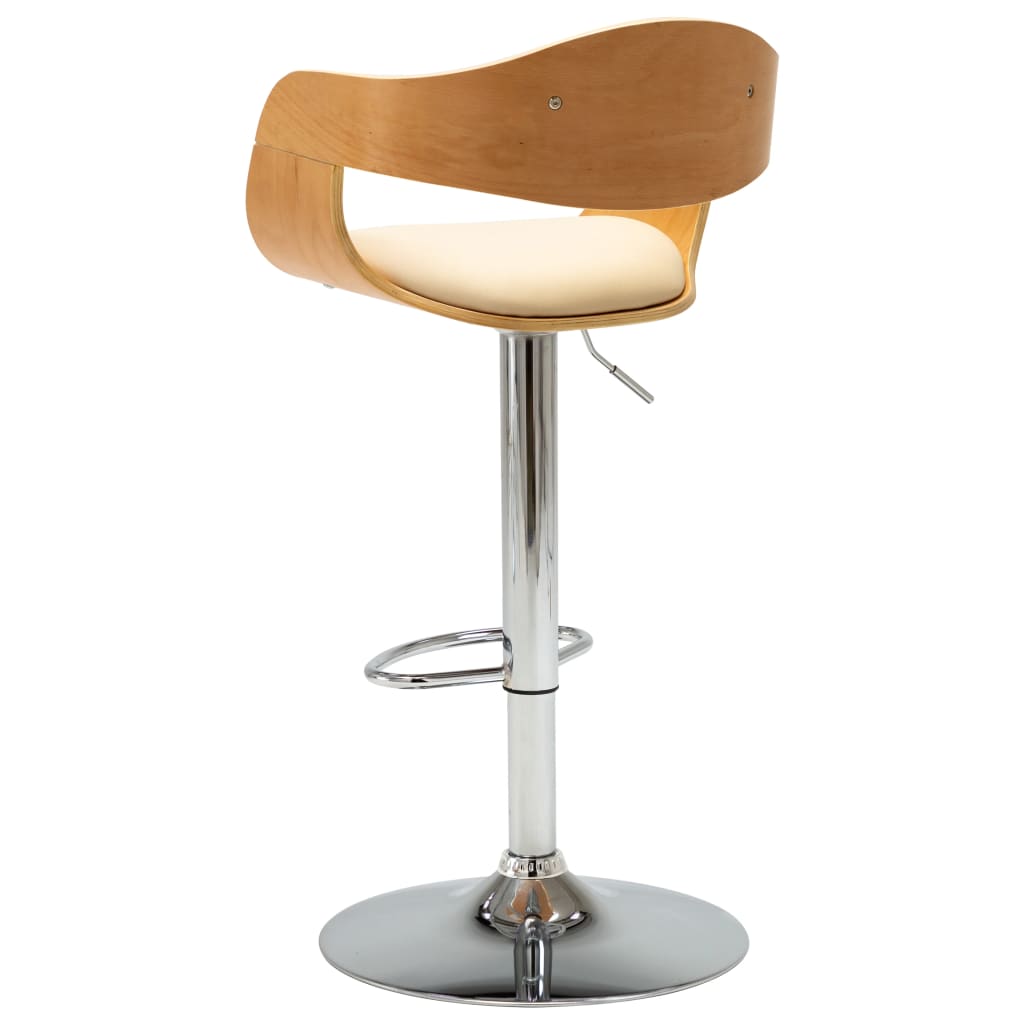 Tabouret de bar Crème Bois courbé et similicuir Tabourets de bar vidaXL   