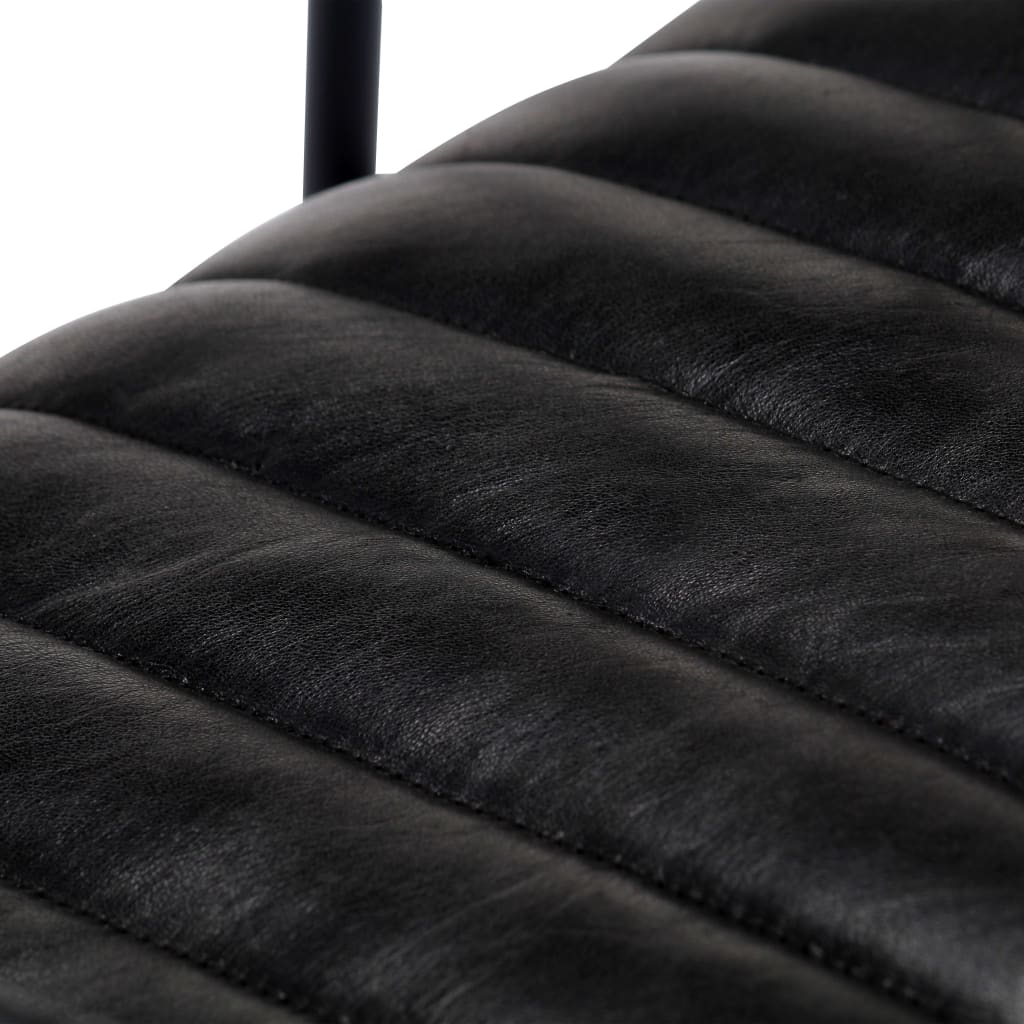 Chaise à bascule Noir Cuir véritable Fauteuils à bascule vidaXL   