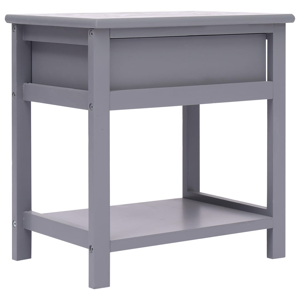 Tables de chevet 2 pcs Gris 40x29x42 cm Bois de Paulownia Tables de chevet vidaXL   