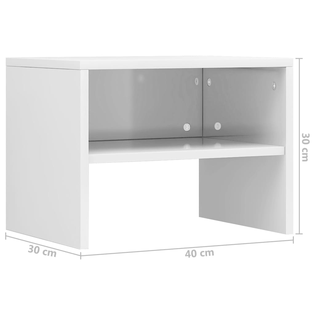 2 pcs Tables de chevet Blanc brillant 40 x 30 x 30 cm Aggloméré Tables de chevet vidaXL   