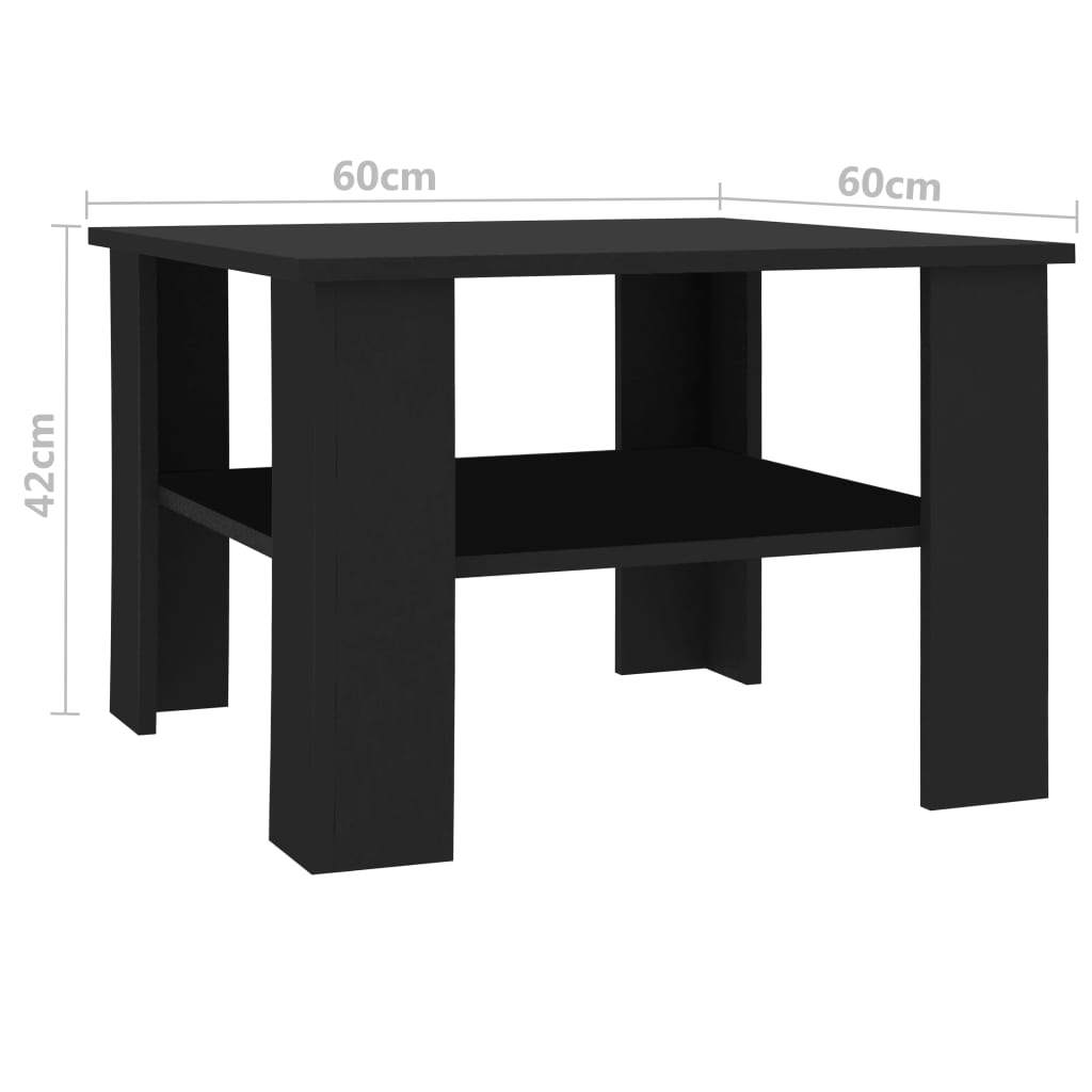 Table basse Noir 60x60x42 cm Bois d’ingénierie Tables basses vidaXL   