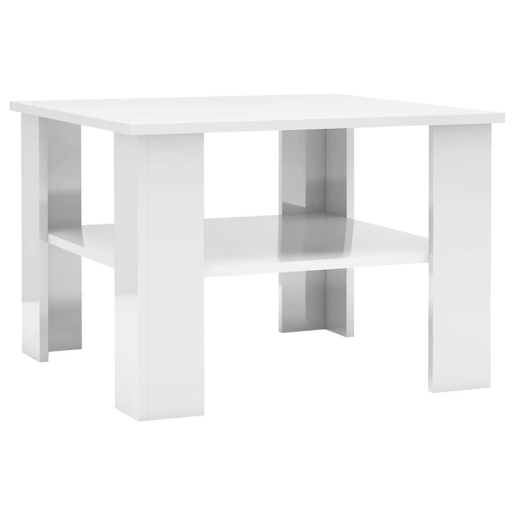 Table basse Blanc brillant 60x60x42 cm Bois d’ingénierie Tables basses vidaXL   