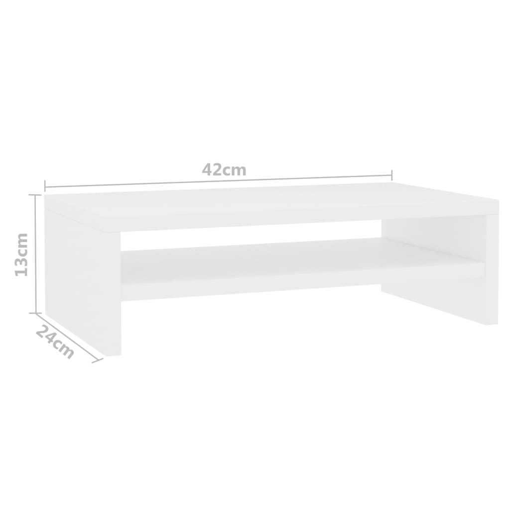 Support de moniteur Blanc 42 x 24 x 13 cm Bois d'ingénierie Meubles TV vidaXL   