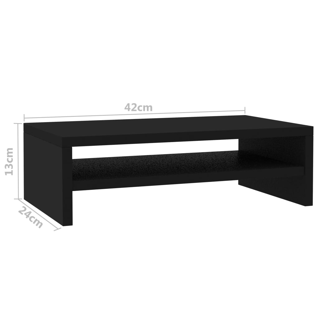 Support de moniteur Noir 42 x 24 x 13 cm Bois d'ingénierie Meubles TV vidaXL   