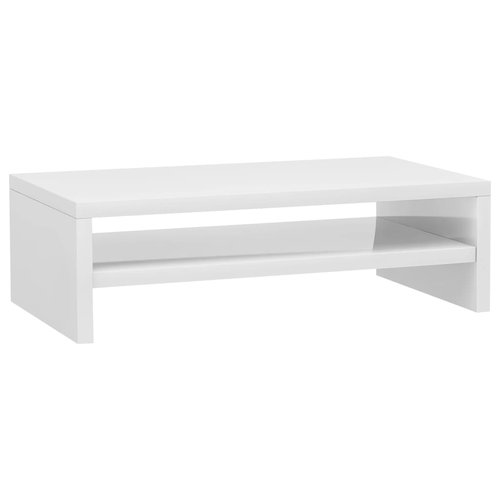 Support de moniteur Blanc brillant 42x24x13cm Bois d'ingénierie Meubles TV vidaXL   