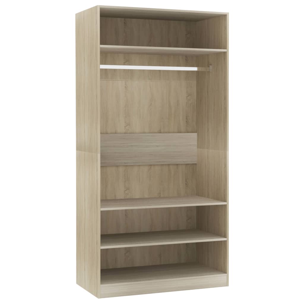 Garde-robe Chêne sonoma 100x50x200 cm Bois d'ingénierie Armoires vidaXL