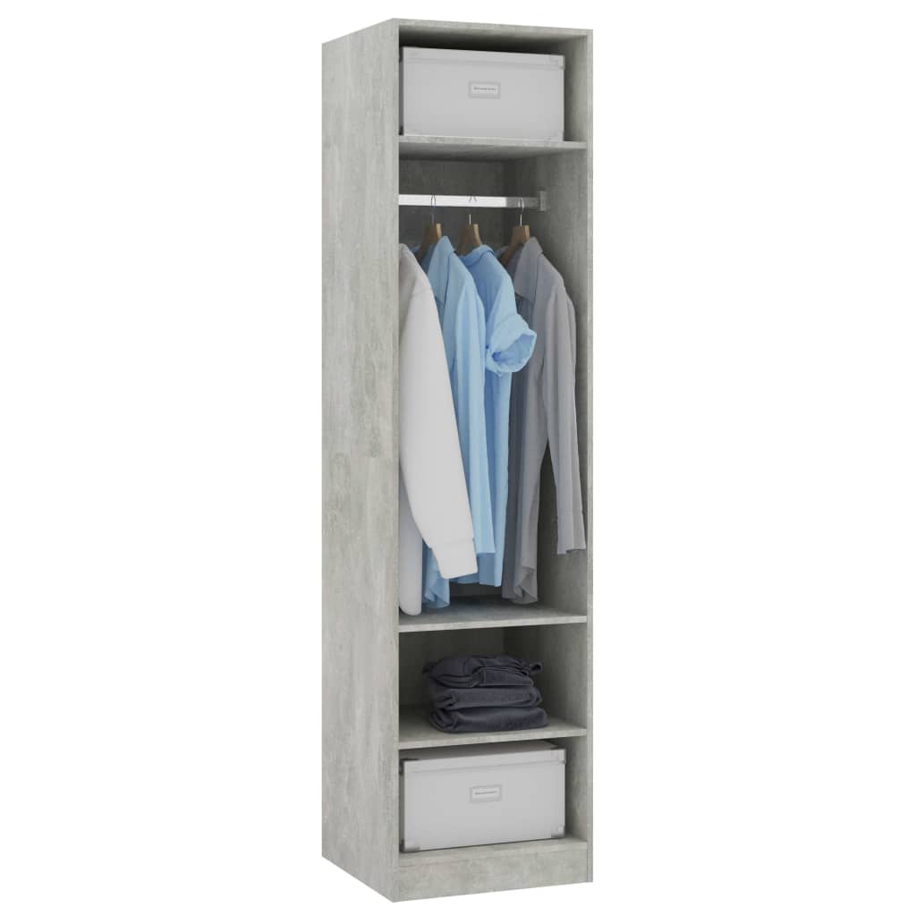 Garde-robe Gris béton 50x50x200 cm Bois d'ingénierie Armoires vidaXL   